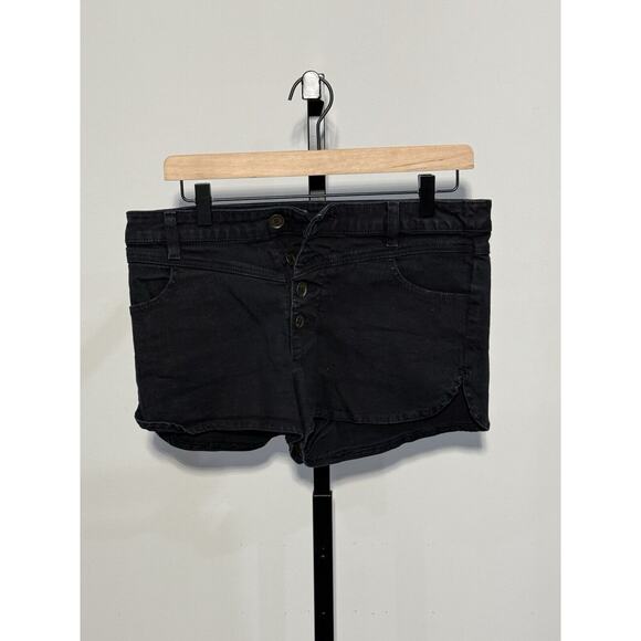 VOLCOM Women's “Stix Hi-Rise" Shorts Wash Black Denim size 9 Waist 29 - Picture 1 of 3